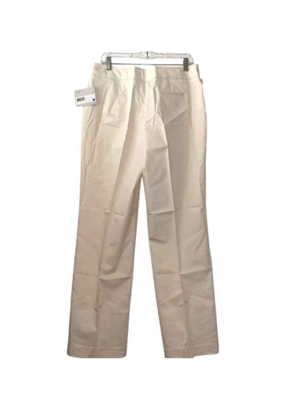 Liz Claiborne Audra Womens Off-White Straight-Leg Pants Size 12 Cotton Blend - Picture 8 of 14